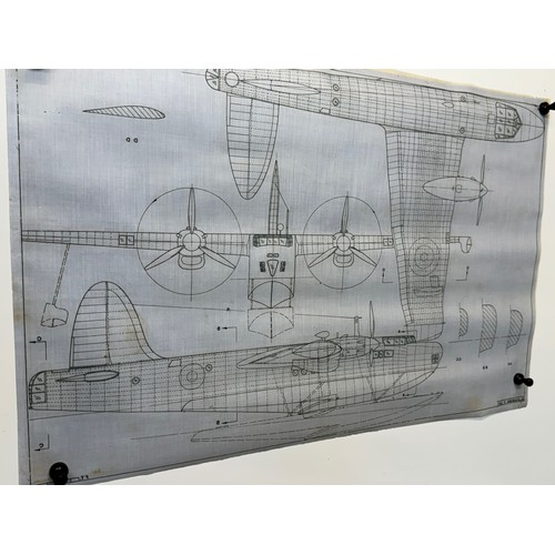 434 - Military aircraft two plans for RAF Blackburn B-20. 90cm x 40cm. Part of a large collection of print... 