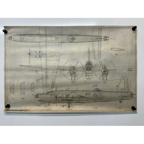 436 - Military aircraft two plans for RAF Vickers Armstrongs Warwick ASR I. 90cm x 40cm. Part of a large c... 