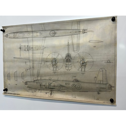 436 - Military aircraft two plans for RAF Vickers Armstrongs Warwick ASR I. 90cm x 40cm. Part of a large c... 