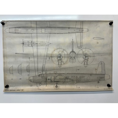 436 - Military aircraft two plans for RAF Vickers Armstrongs Warwick ASR I. 90cm x 40cm. Part of a large c... 