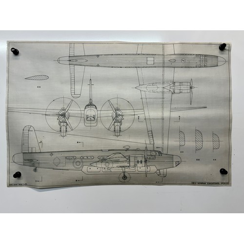 437 - Military aircraft two plans for RAF Vickers Armstrongs Warwick C III. 90cm x 40cm. Part of a large c... 