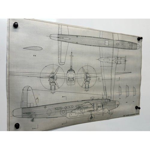 437 - Military aircraft two plans for RAF Vickers Armstrongs Warwick C III. 90cm x 40cm. Part of a large c... 