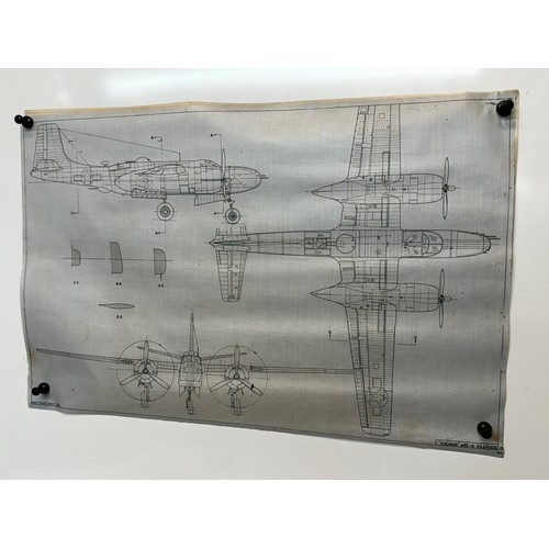 439 - Military aircraft two plans for US Douglas A-26 Invader. 90cm x 40cm. Part of a large collection of ... 