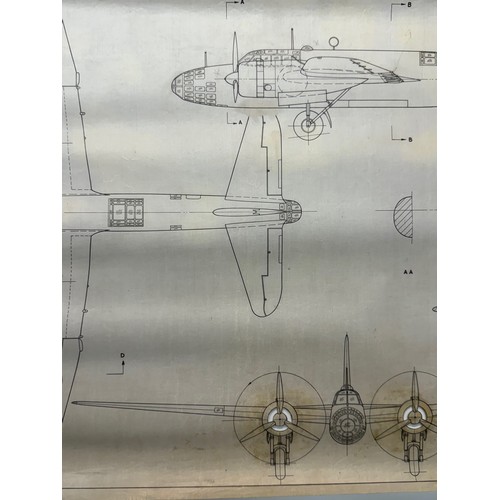 442 - Military aircraft plans for Jananese Nakajima Helen. 90cm x 40cm. Part of a large collection of prin... 