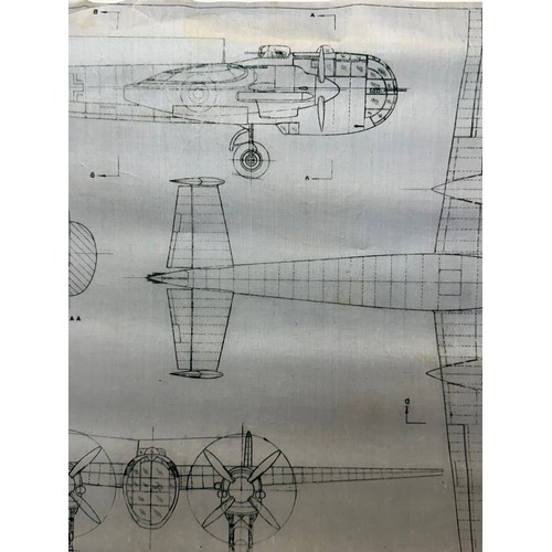 445 - Military aircraft plans for German Dornier Do 217 MI. 90cm x 40cm. Part of a large collection of pri... 