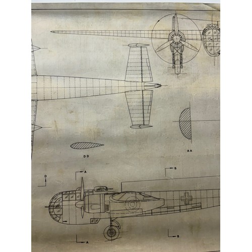 446 - Military aircraft plans for German Dornier Do 217 K2. 90cm x 40cm. Part of a large collection of pri... 