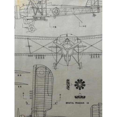 449 - Military aircraft plans for RAF Fairey Swordfish III. 90cm x 40cm. Part of a large collection of pri... 