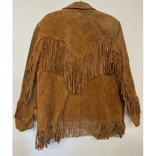 386 - Vintage Fashion, fringed suede leather jacket made in USA.

This lot is available for in-house shipp... 