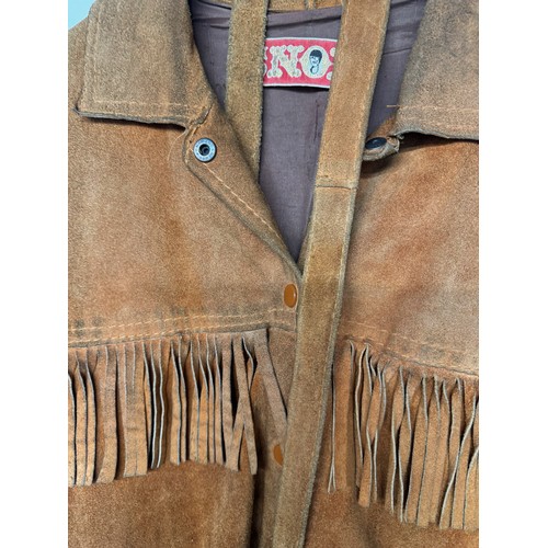 387 - Vintage fashion, English made SNOB brand fringed suede leather jacket.

This lot is available for in... 