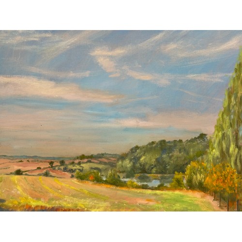 109 - Painting Suffolk landscape at Banardiston. From a collection of paintings from the studio of Cambrid... 