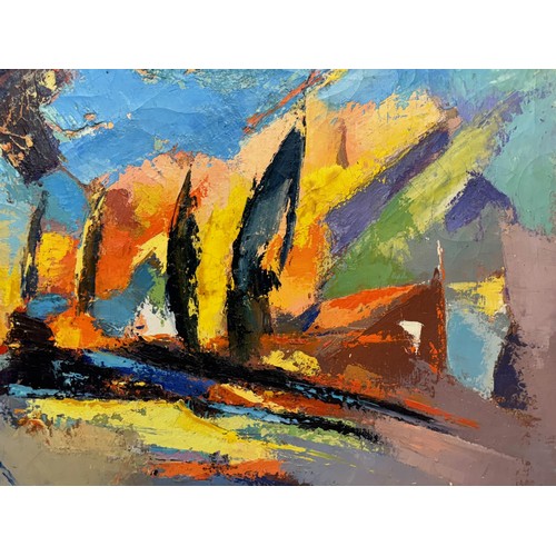 2 - Original painting, a signed abstract Provencal scene by Marcel Albert 73 cm x 54 cm.

This lot is av... 