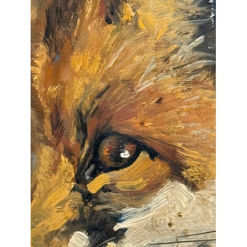 3 - Original Painting , Oil on board study of a fox by equestrian artist Malcom Coward 40 cm x 30 cm.

T... 