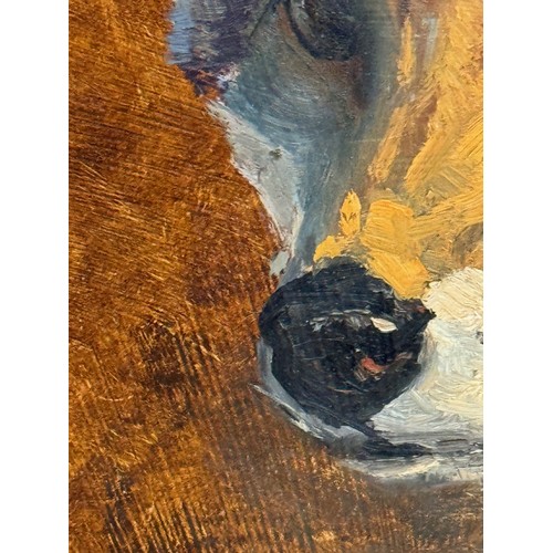 3 - Original Painting , Oil on board study of a fox by equestrian artist Malcom Coward 40 cm x 30 cm.

T... 