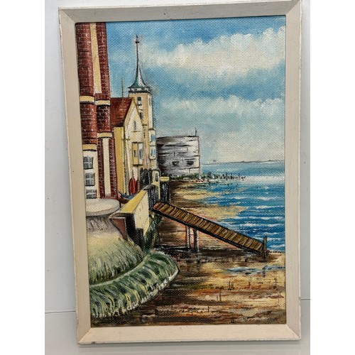 4 - Original Painting, an Niave English seaside scene on board, 40 cm x 27 cm.

This lot is available fo... 