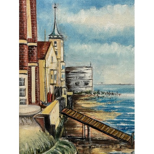 4 - Original Painting, an Niave English seaside scene on board, 40 cm x 27 cm.

This lot is available fo... 