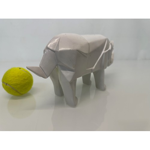 5 - Mid Century designer art, a decorative geometric figure of a Rhino late C20th a/f, 31 cm. long., 13 ... 