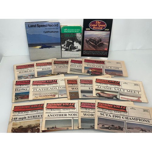 14 - Automobilia, Land Speed Record breaking, a collection of books and ephemera  on motor racing land sp... 