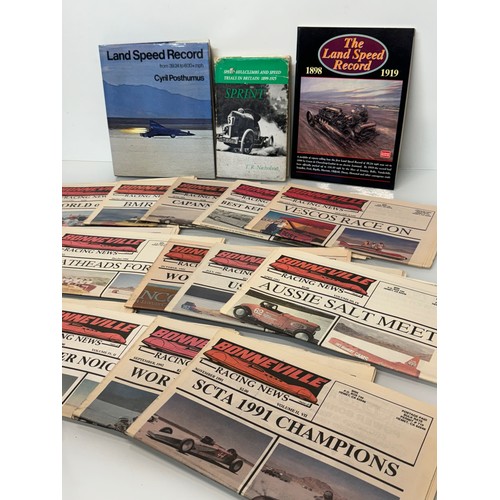 14 - Automobilia, Land Speed Record breaking, a collection of books and ephemera  on motor racing land sp... 