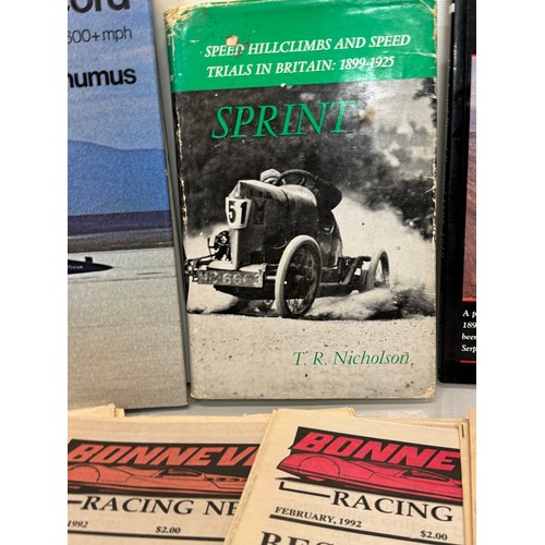 14 - Automobilia, Land Speed Record breaking, a collection of books and ephemera  on motor racing land sp... 