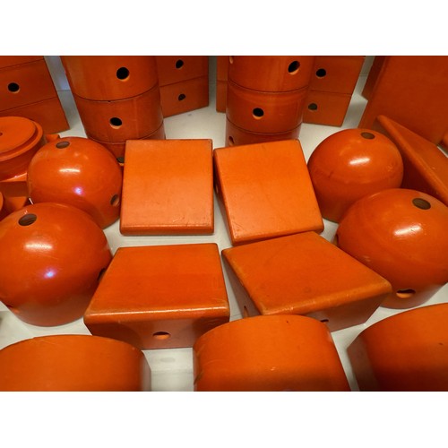 40 - Toys, German designer building blocks, good quantity of orange plastic large scale construction bric... 