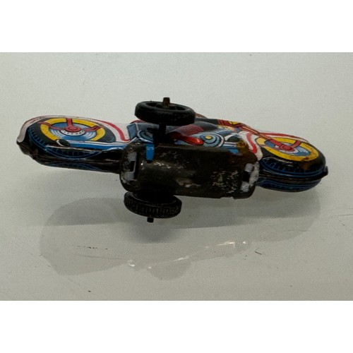 52 - Toys, lithographed tin plate toy Military Police Motorcyclist. 9 cm long.

This lot is available for... 