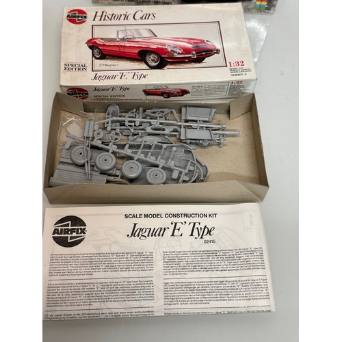 54 - Toys, model kits, Airfix, motor cars, two unmade boxed model kits for Jaguar E Type motor cars.

Thi... 