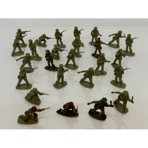 58 - Toys, Military , British Army, Matchbox, Paratroopers, a collection of British Airbourne soldier fig... 