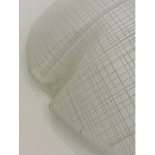 127 - Lighting, a late C20th glass ceiling shade of a pinched design. 33 cm diameter.

This lot is availab... 