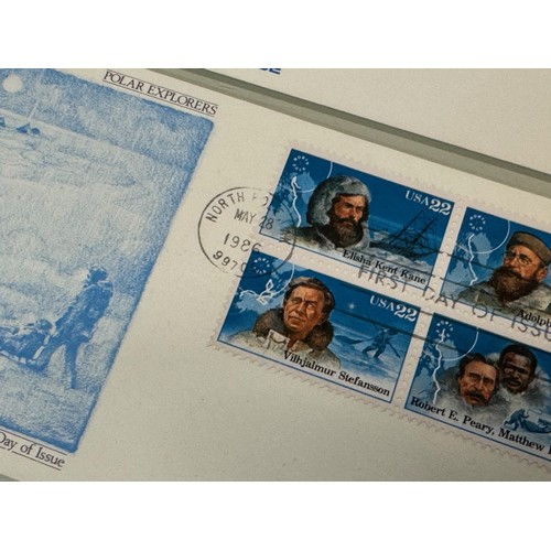 145 - Polar Exploration, Stamps, two first day covers Explorers stamped North Pole 1986 and Dog Sled also ... 