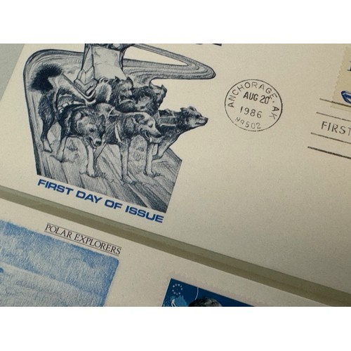 145 - Polar Exploration, Stamps, two first day covers Explorers stamped North Pole 1986 and Dog Sled also ... 