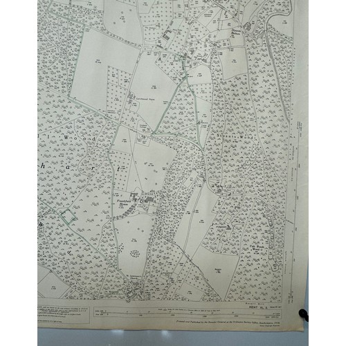 146 - Ephemera, five large Ordinance Survey maps of Kent 1939 each 104 cm x 74 cm.

This lot is available ... 