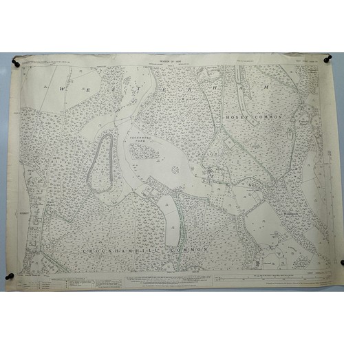 146 - Ephemera, five large Ordinance Survey maps of Kent 1939 each 104 cm x 74 cm.

This lot is available ... 