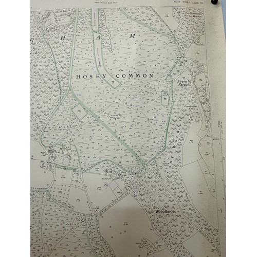 146 - Ephemera, five large Ordinance Survey maps of Kent 1939 each 104 cm x 74 cm.

This lot is available ... 