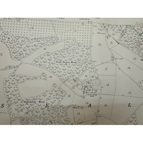 146 - Ephemera, five large Ordinance Survey maps of Kent 1939 each 104 cm x 74 cm.

This lot is available ... 