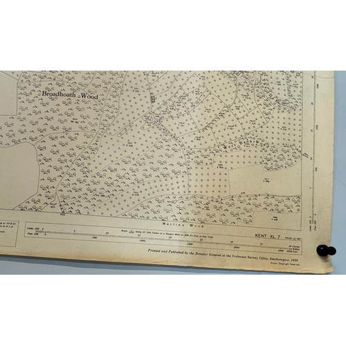 146 - Ephemera, five large Ordinance Survey maps of Kent 1939 each 104 cm x 74 cm.

This lot is available ... 