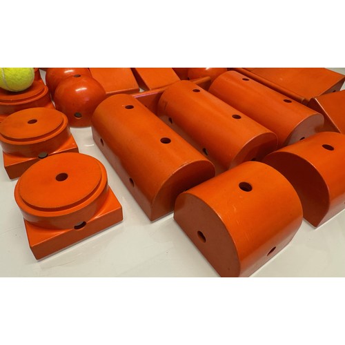 233 - Toys, German designer building blocks, good quantity of orange plastic large scale construction bric... 