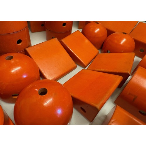 233 - Toys, German designer building blocks, good quantity of orange plastic large scale construction bric... 