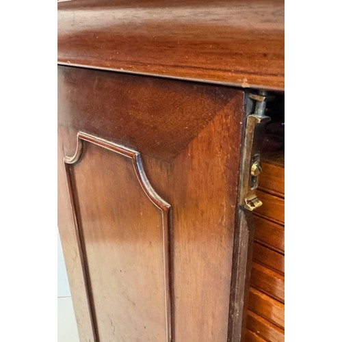 318 - Furniture, a mahogany collectors cabinet, the draws having multiple circular compartments within eac... 