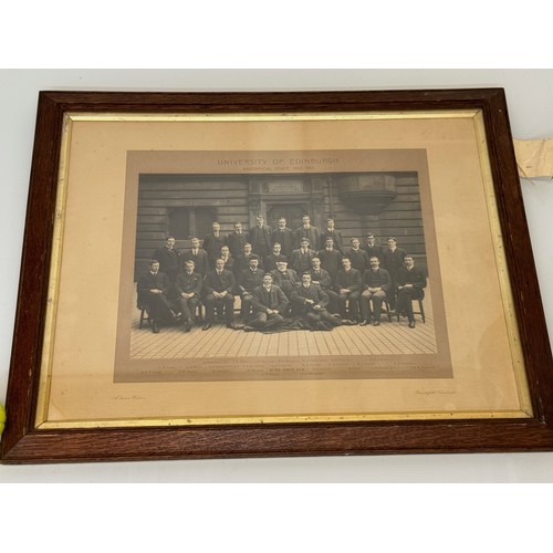 319 - Scientific ephemera, a framed photograph of the members of the Anatomical dept of Edinburgh Universi... 