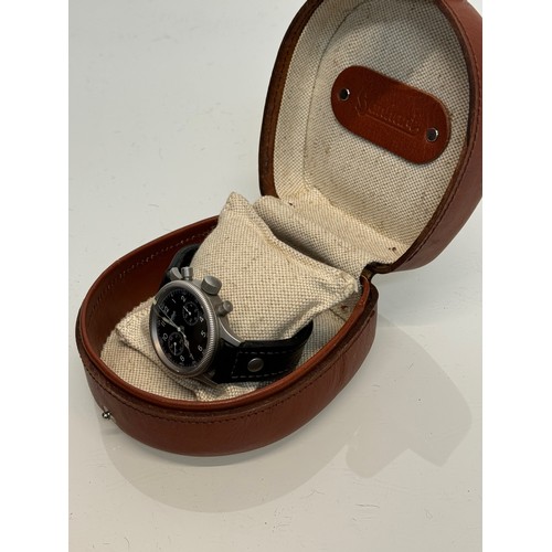 329 - Gents wristwatch, a Hanhart Chronograph, the watch of choice for Steve McQueen. A 1939 Limited editi... 