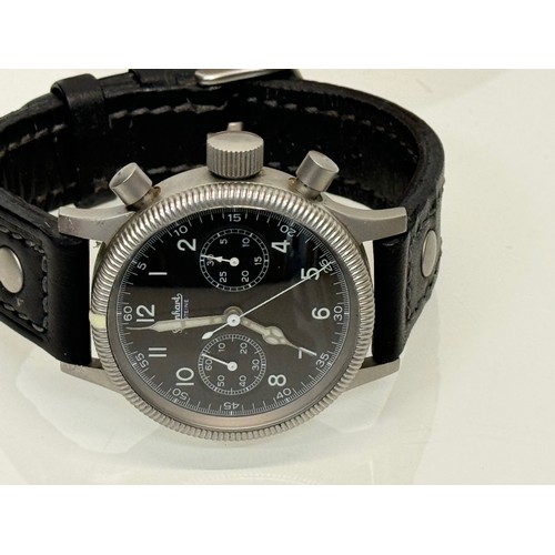 329 - Gents wristwatch, a Hanhart Chronograph, the watch of choice for Steve McQueen. A 1939 Limited editi... 