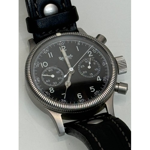 329 - Gents wristwatch, a Hanhart Chronograph, the watch of choice for Steve McQueen. A 1939 Limited editi... 