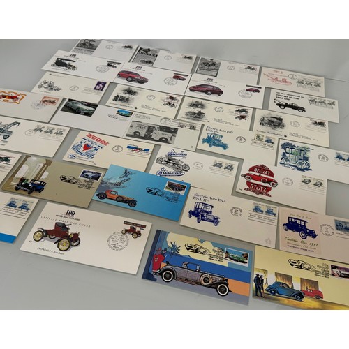 173 - Automobilia, Stamps, a collection of first day covers American motoring subjects. Ford, Stutz and Mo... 