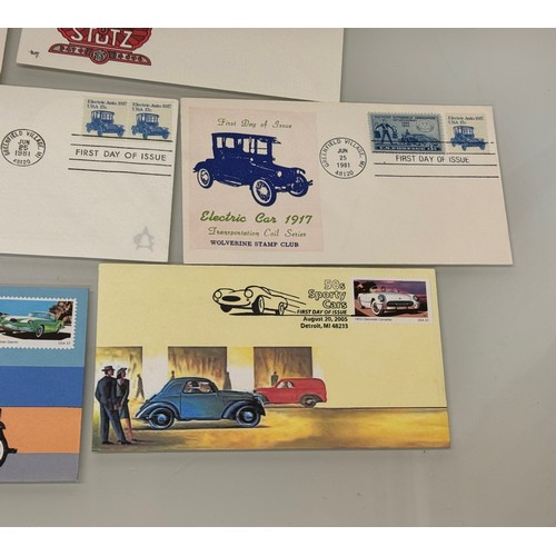 173 - Automobilia, Stamps, a collection of first day covers American motoring subjects. Ford, Stutz and Mo... 