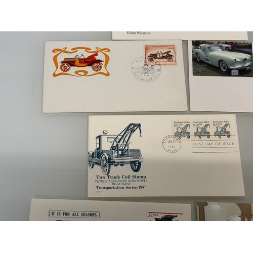 173 - Automobilia, Stamps, a collection of first day covers American motoring subjects. Ford, Stutz and Mo... 