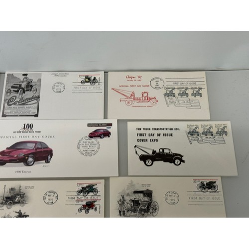 173 - Automobilia, Stamps, a collection of first day covers American motoring subjects. Ford, Stutz and Mo... 