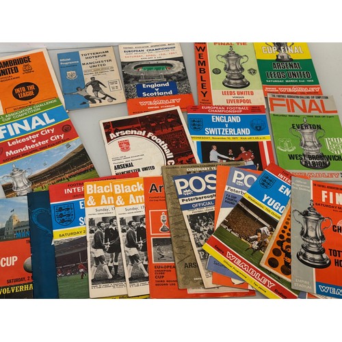 375 - Football programmes 1960’s - 70’s Man United, Liverpool, England Spurs etc. 22 in all.

This lot is ... 