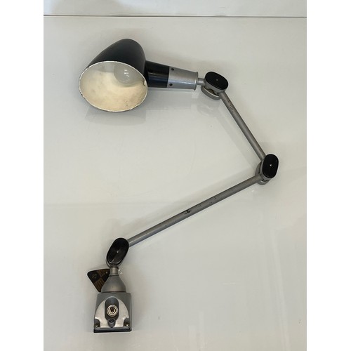 35 - Mid Century Designer Lighting. An unusual geared rather than sprung angle poise lamp, still wearing ... 