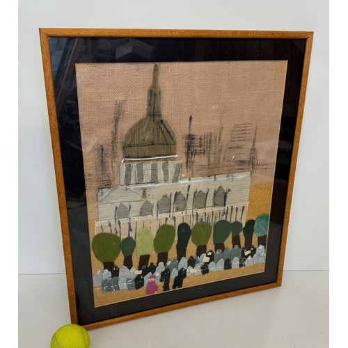 27 - Mid-century art, a framed collage of St Pauls Cathedral, 52 x 46 cm.

This lot is available for in-h... 