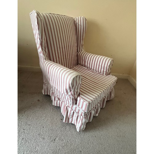 45 - Wing backed armchair.

This lot is collection only.